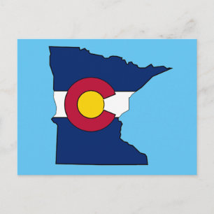 Postale Drapeau du Colorado Minnesota contour carte postal