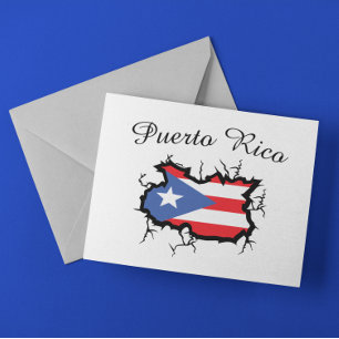 Postale Drapeau national de la carte Porto Rico minimale