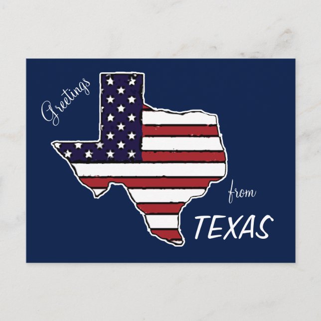 Postale Drapeau texan américain personnalisable carte post (Devant)