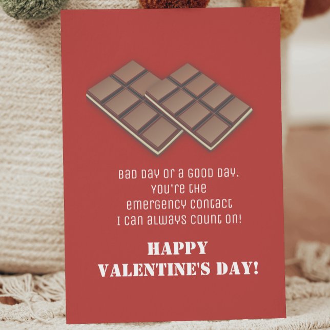 Postale Drôle Bar au chocolat Carte de message de Saint Va (Funny Chocolate Bar Valentine's Day Message Card)