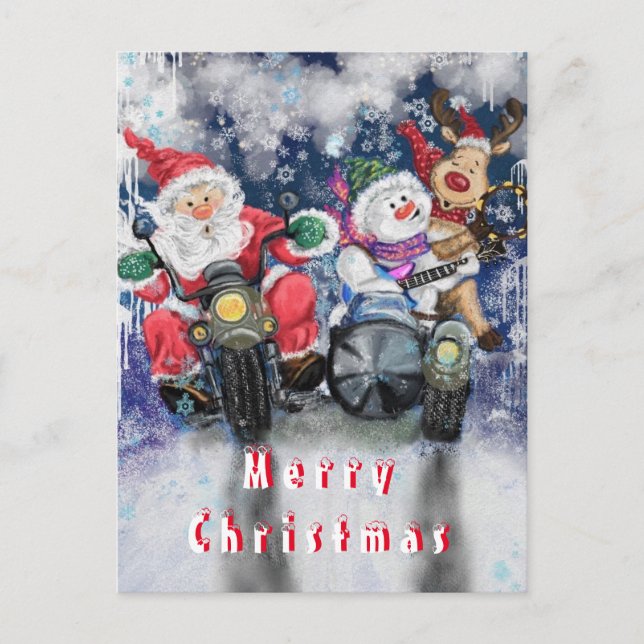 Postale Drôle cadeau de carte de Noël Heureux amis de Noël (Devant)
