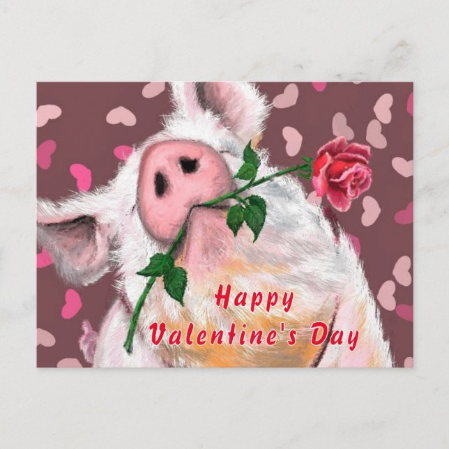 Postale Drôle carte Saint Valentin Romantique Gentleman Pi (Devant)