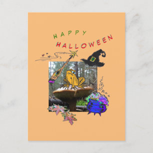 Postale Drôle Sorcière Toad Cartoon Humour Halloween Carte