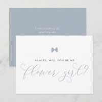 Dusty Blue Bow Serez-Vous Ma Carte Flower Girl