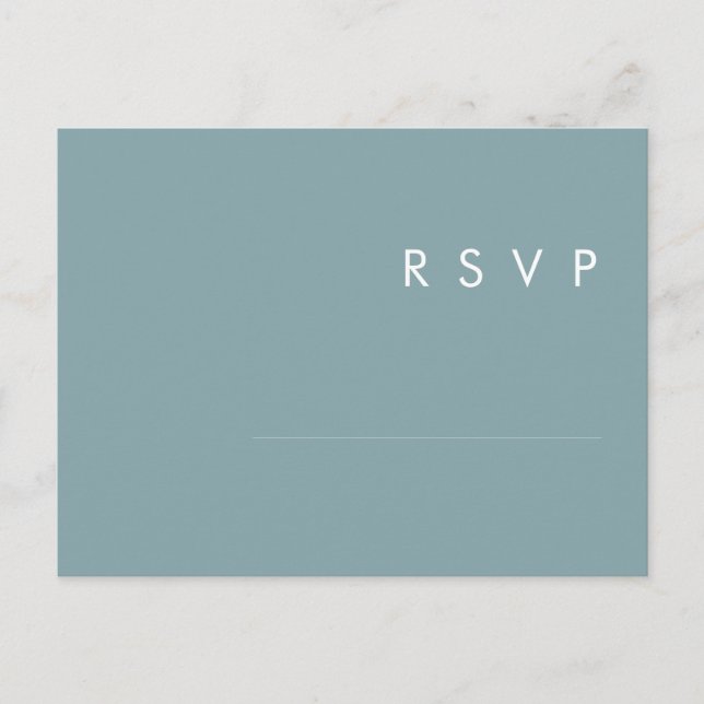 Postale Dusty Boho | Carte de réponse de mariage bleue et  (Devant)