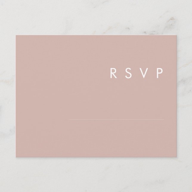 Postale Dusty Boho | Carte de réponse de mariage rose et v (Devant)