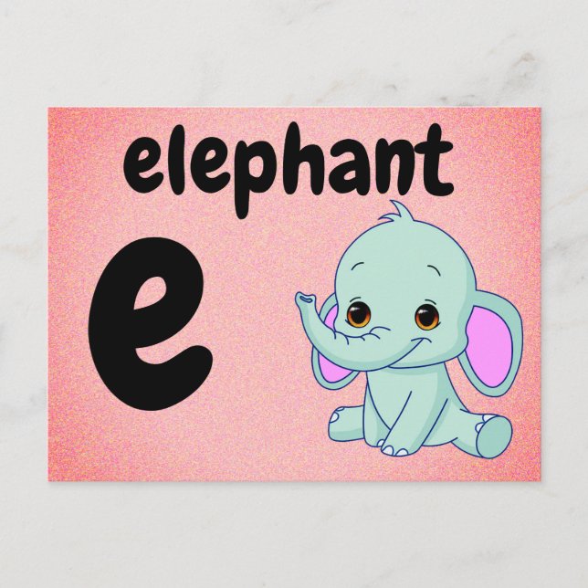 Postale e - carte flash pour éléphants (Devant)