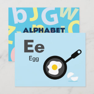 Postale E est pour Oeuf - Carte Flash Alphabet