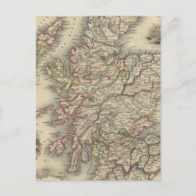 Postale Ecosse avec la carte inset des îles Shetland (Devant)