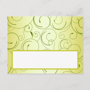 Postale Écriture Carte Place Lime Green Pear Swirls