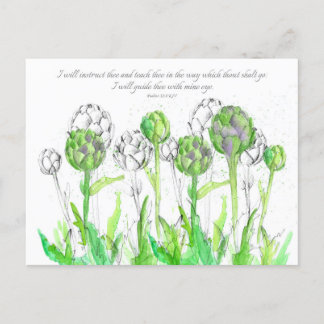 Postale Écriture Psaumes 32 Carte de prière Artichokes Veg