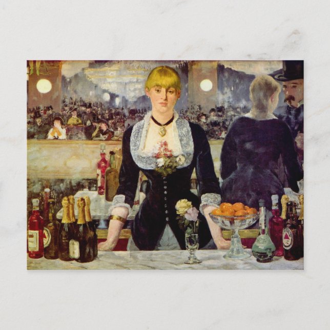 Postale Edouard Manet - Un bar à la carte Folies-Bergere (Devant)