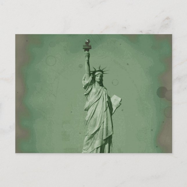 Postale Effet photo endommagé Statue de Liberty Carte post (Devant)