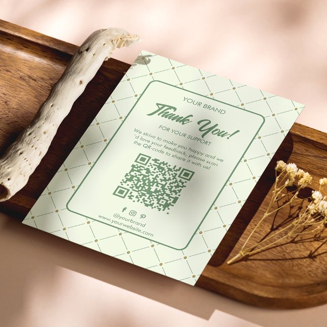 Postale Élégant Carte de remerciements d'affaires vert ave (Créateur téléchargé)