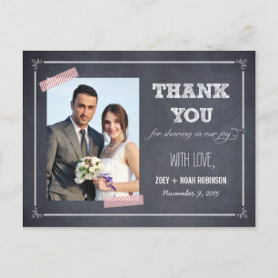 Postale Élégant Carte de remerciements Mariage