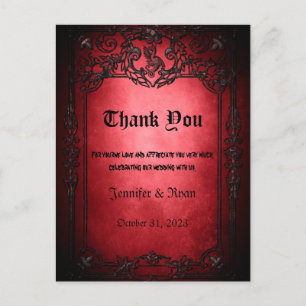 Postale Élégant Carte de remerciements mariage gothique