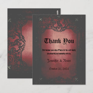 Postale Élégant Carte de remerciements mariage gothique