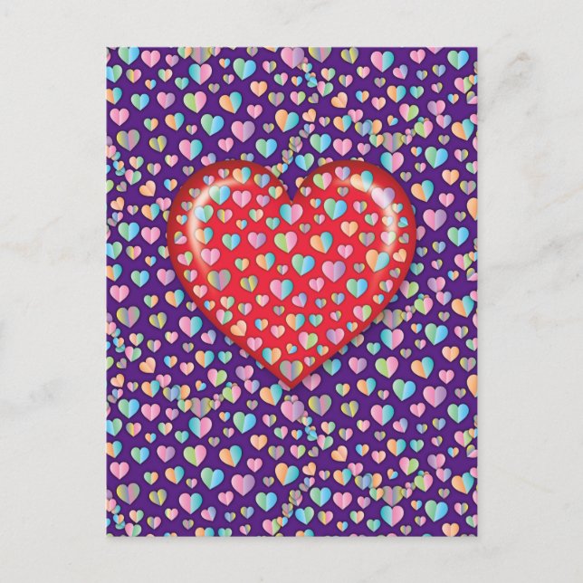 Postale Elegant Editibale Simple Cardiaque Design Carte Po (Devant)