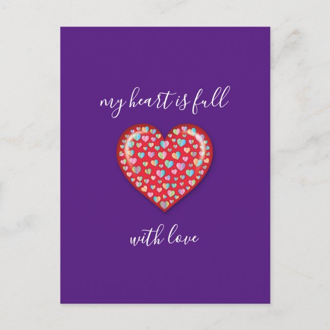 Postale Elegant Editibale Simple Cardiaque Design Carte Po (Devant)