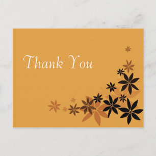 Postale Elégant mariage fleuri jaune merci carte postale.