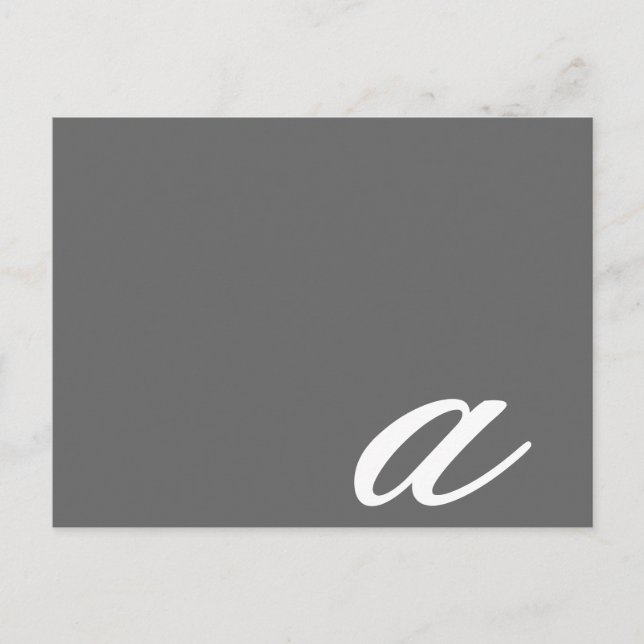 Postale Élégant Monogramme A Carte noire et blanche (Devant)