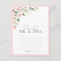 Elégante Aquarelle rose Floral Date Idées Carte po