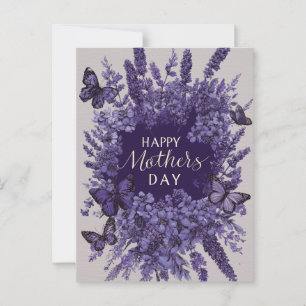 Postale Elégante carte de fête des mères avec lavande viol