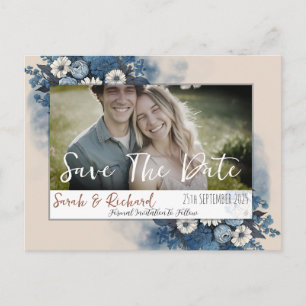Postale Élégante carte de pré-annonce de mariage florale N