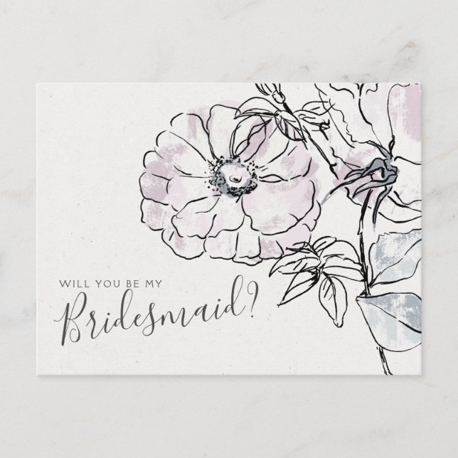Postale Elégante carte de proposition du Mariage Floral Br (Devant)