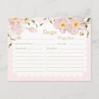 Elégante carte de recette florale Blush Bridal