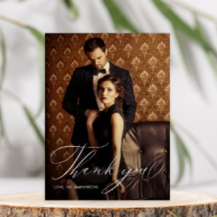 Postale Élégante carte de remerciement de mariage photo av