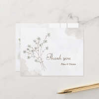 Élégante Carte de remerciements de mariage