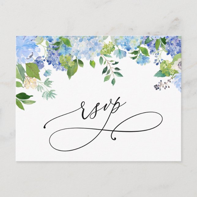 Postale Élégante carte de réponse de mariage à l'aquarelle (Devant)