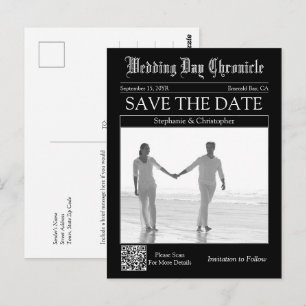 Postale Élégante carte de sauvegarde de mariage avec code