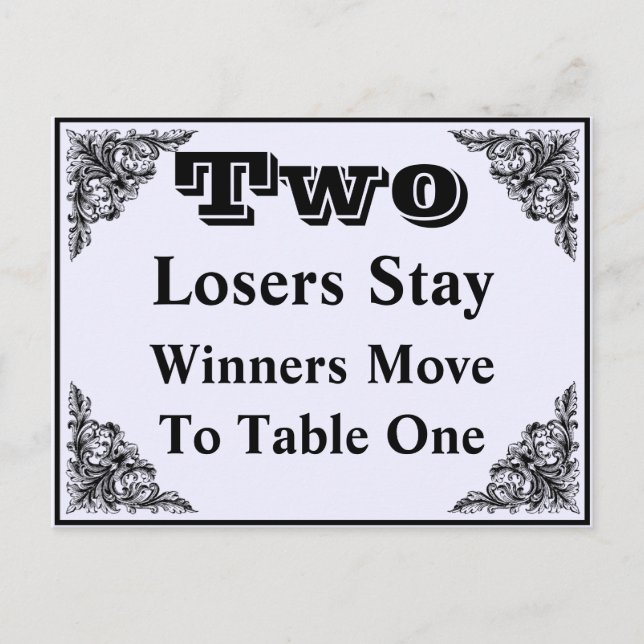 Postale Élégante carte de table de l'ornement victorien #2 (Devant)