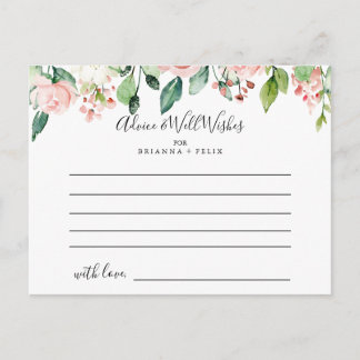 Postale Elégante Dainty Automne Floral Mariage carte conse