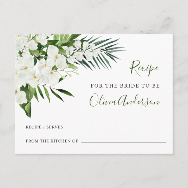 Postale Elégante Fête des mariées Orchidées Blanches Carte (Devant)