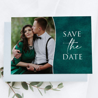 Postale Élégante photo Emerald Green Enregistrer la carte