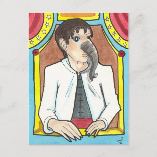 Postale Elephant Man Circus Side Show Freak art carte post (Devant)