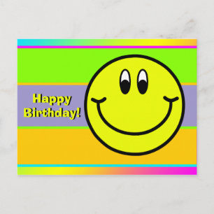 Postale Emoji Visage Souriant Heureux Carte D'anniversaire