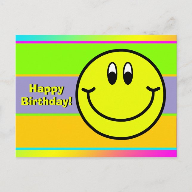 Postale Emoji Visage Souriant Heureux Carte D'anniversaire (Devant)