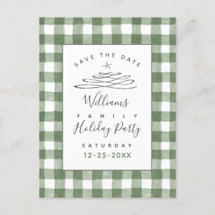 Postale Enregistrer la date Fête Vert En vichy Carte posta