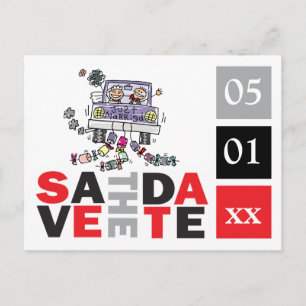 Postale Enregistrer la date Mariage Carte photo mignonne j