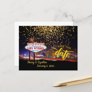 Postale Enregistrer la date personnalisée Las Vegas carte 