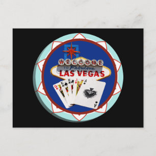 Postale Enseigne de Las Vegas & Carte Poker Jetons