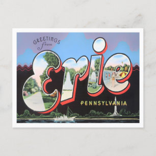 Postale Erie, Pennsylvanie Vintage Big Lettres Carte posta