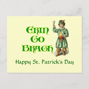 Postale Erin Go Braugh Vintage Irish Carte personnalisée