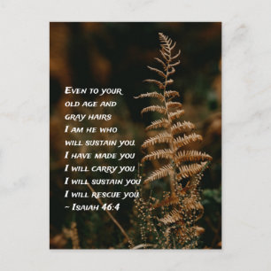 Postale Esaïe 46:4 Je suis Celui qui vous soutiendra Carte