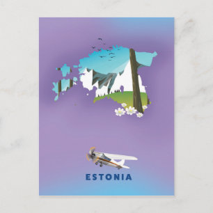 Postale Estonie Carte illustrée affiche touristique
