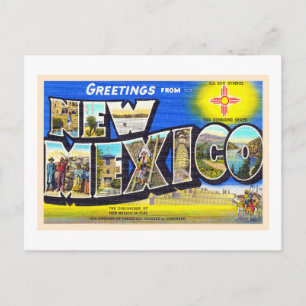 Postale État du Nouveau-Mexique NM Grande Lettre Carte pos